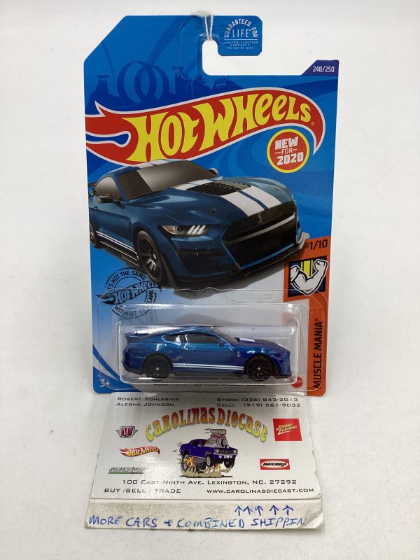 2020 Hot wheels #248 2020 Ford mustang Shelby GT500 Blue 27A Sale