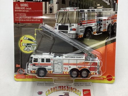 2024 Matchbox Working Rigs Pierce Quantum Aerial Ladder Truck White 168Q Sale