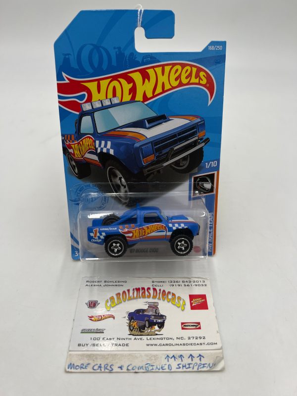 2021 Hot Wheels Race Team #168 87 Dodge D100 Blue 49A Fashion