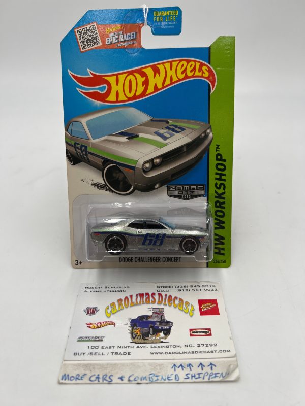 2015 HW Workshop Zamac 017 #234 Dodge Challenger Concept *Card Yellowing* 144G For Cheap