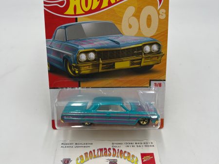 2019 Hot Wheels Throwback Series #3 64 Impala Blue 157A For Sale