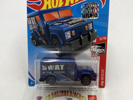 2019 HOT WHEELS  TREASURE HUNT Factory Sealed HW Armored Truck Blue #182 276H on Sale