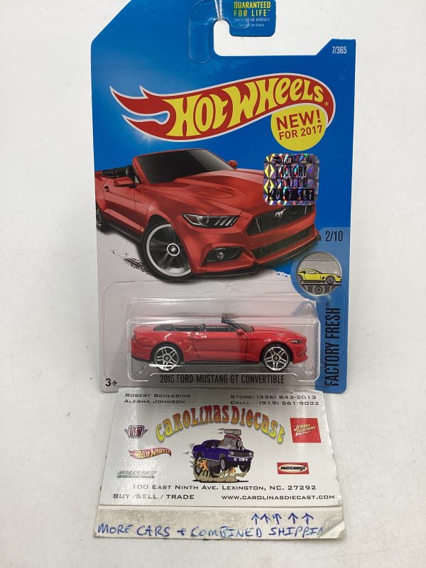 2017 Hot Wheels Factory Sealed #7 2015 Ford Mustang GT Convertible Red 25D Fashion