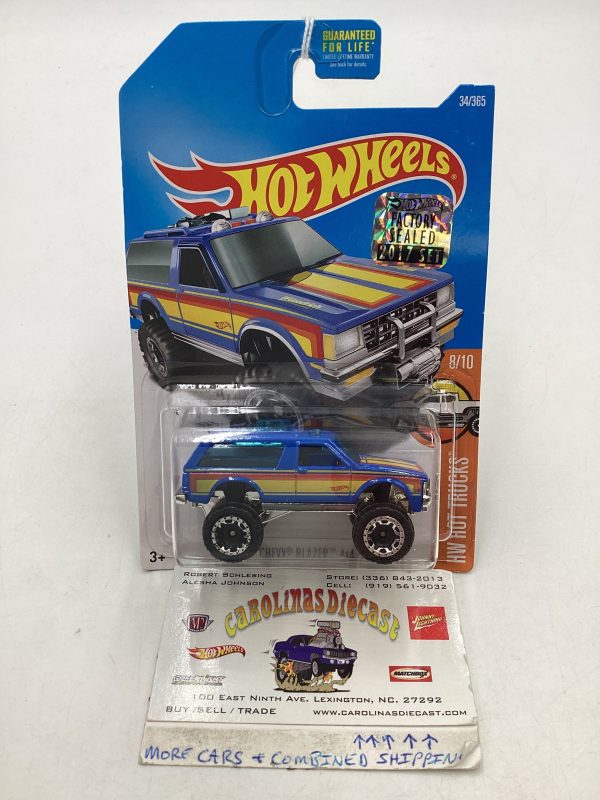 2017 Hot wheels Factory Sealed #34 Chevy Blazer 4x4 Blue 15D Supply