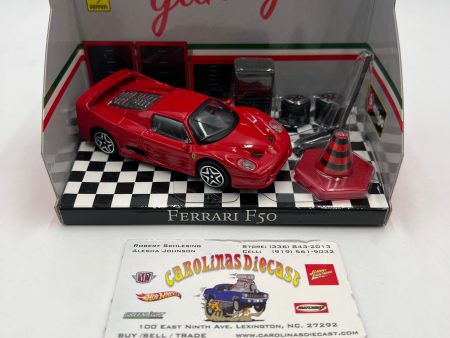 Bburago Garage Ferrari Race and Play Set Ferrari F50 Red 1:43 Scale on Sale