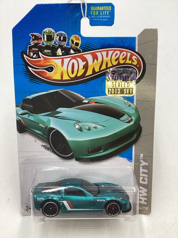 2013 Hot Wheels Factory Sealed #24 11 Corvette Grand Sport Teal 15B Fashion