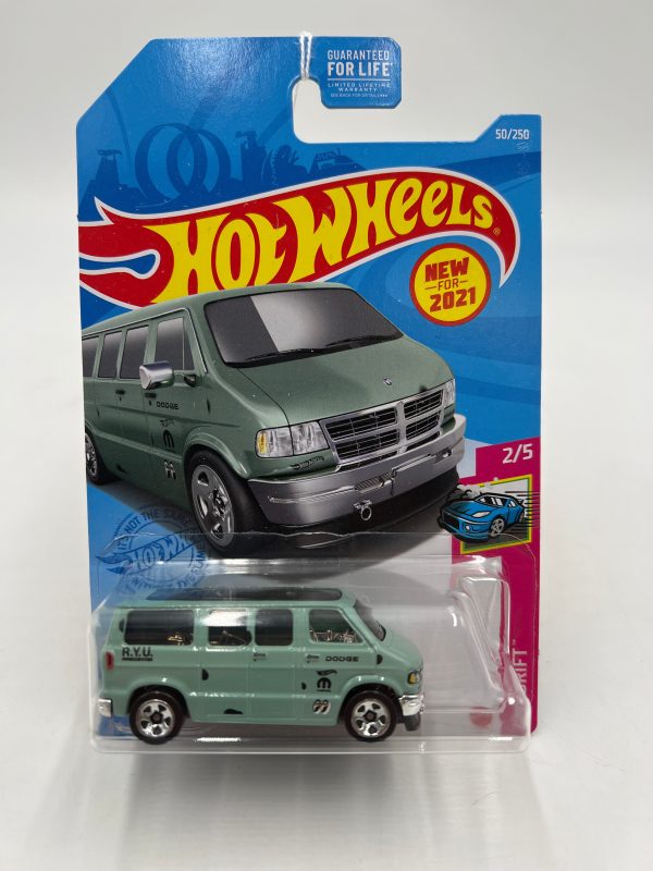 2021 Hot Wheels Drift #50 Dodge Van Green 43D For Sale