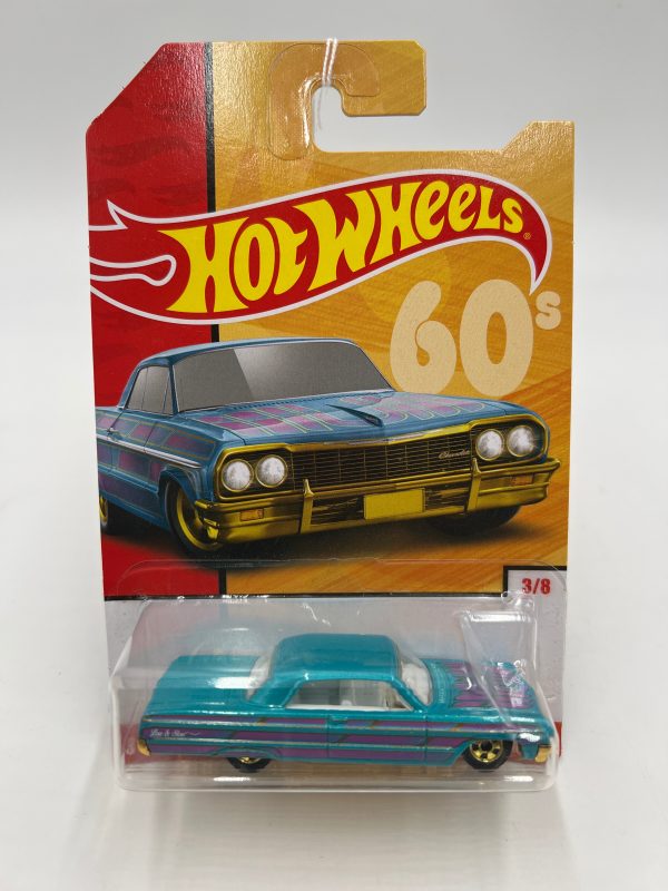 2019 Hot Wheels Throwback Series #3 64 Impala Blue 157A For Sale