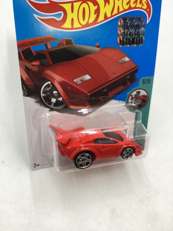 2017 Hot wheels Factory Sealed #152 Lamborghini Countach Red Tooned 102D Hot on Sale