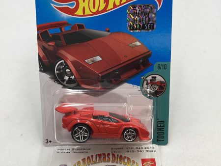 2017 Hot wheels Factory Sealed #152 Lamborghini Countach Red Tooned 102D Hot on Sale