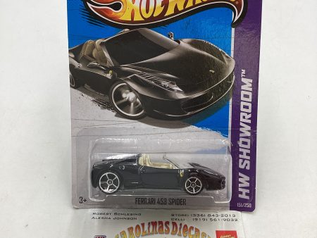 2013 Hot wheels #151 Ferrari 458 Spider Black *Card Not Perfect* SR Fashion