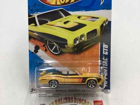 2011 Hot Wheels #105 70 Pontiac GTO Yellow 47i Online now