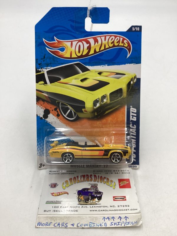 2011 Hot Wheels #105 70 Pontiac GTO Yellow 47i Online now