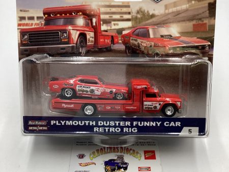 2018 HOT WHEELS TEAM Plymouth Duster Mongoose Funny Car and Retro Rig #5 with Protector Sale