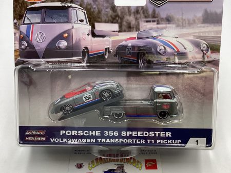 2018 Hot Wheels Team transport #1 Porsche 356 Speedster & Volkswagen Transporter T1 Pickup with Protector Online