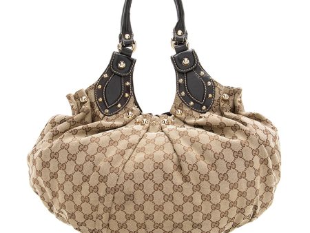 Gucci GG Canvas Studded Pelham Small Shoulder Bag on Sale