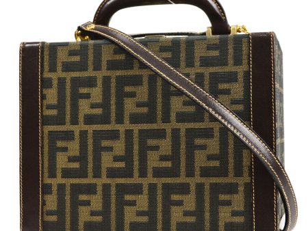 FENDI Zucca 2way Vanity Handbag Brown 66752 Online Hot Sale