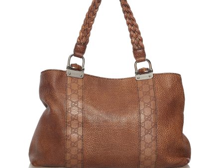 Gucci Bamboo Bar Leather Tote Bag Hot on Sale