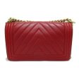 CHANEL BOY  ChainShoulder Bag Red Lambskin Online