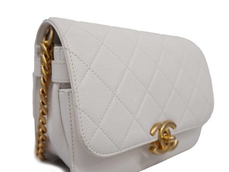 CHANEL   Matelasse Chain Shoulder Women s Leather Shoulder Bag White Online Sale