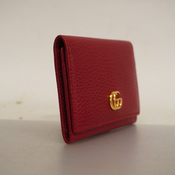 Gucci GG Marmont 474748 Leather Business Card Case Red Color For Discount