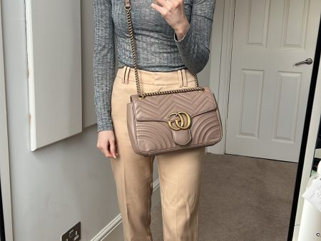 Gucci GG Dusty Pink Marmont Medium Shoulder Bag ( 2,070) Online Hot Sale