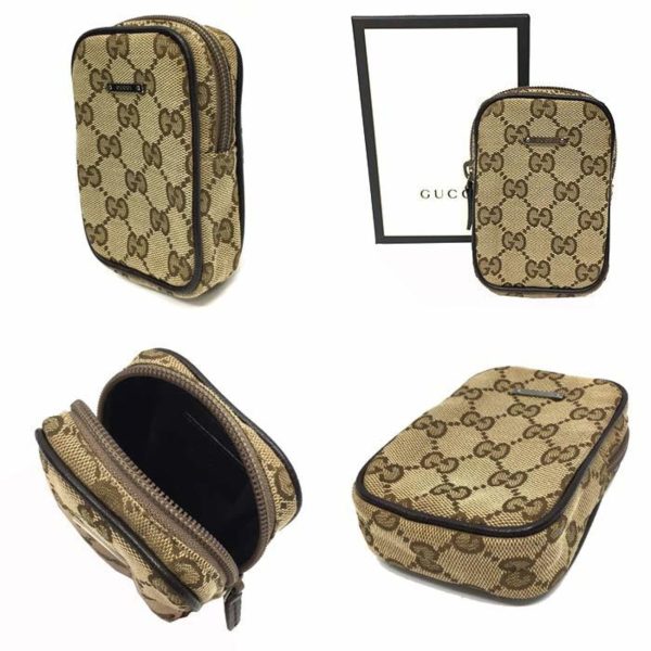 Gucci GG canvas mini pouch accessory case beige ladies men s bag Supply