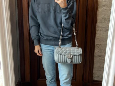 Gucci GG Grey Aria Marmont Small Shoulder Bag ( 1800) Fashion