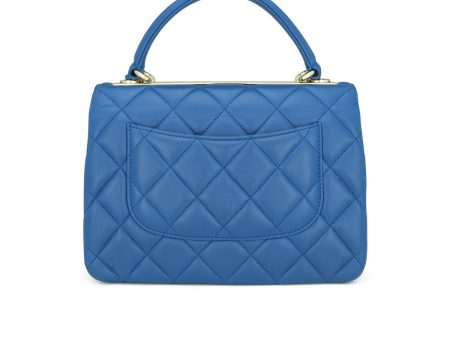 Chanel Trendy CC Small Blue Lambskin Light Gold Hardware 2019 For Sale