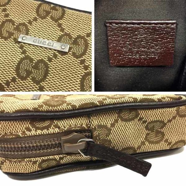 Gucci GG canvas mini pouch accessory case beige ladies men s bag Supply