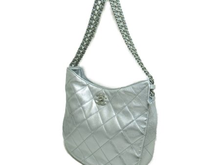 CHANEL Shoulder Bag Silver Lambskin  AS3153 Sale