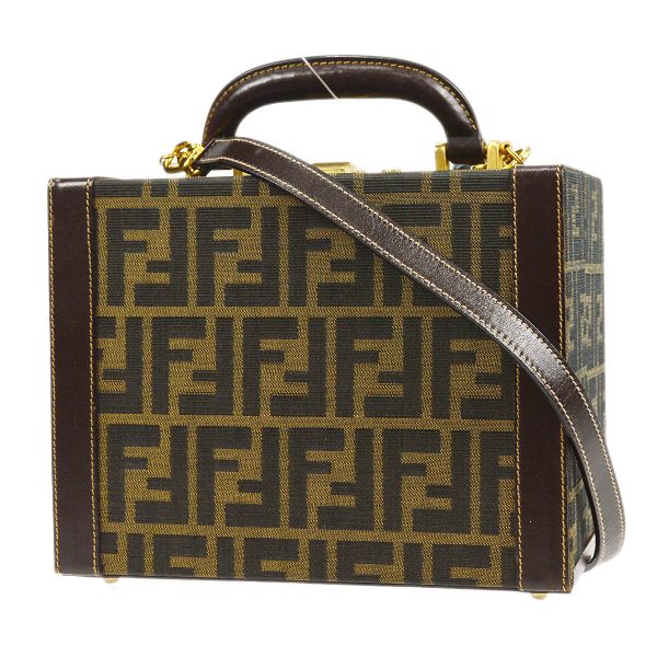 FENDI Zucca 2way Vanity Handbag Brown 66751 Online now