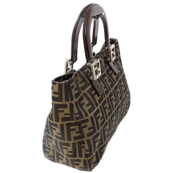 FENDI Bag Ladies Handbag Zucca Canvas Brown Khaki 26329 Compact Online Hot Sale