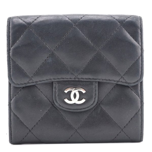 CHANEL  Matelasse Bifold Wallet Black Ladies Online