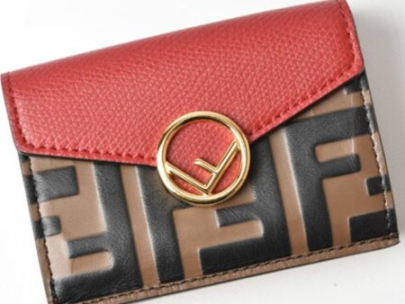 Fendi outlet FENDI trifold wallet F is IS micro 8M0395 ROSSO red For Sale