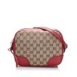 Gucci GG Canvas Shoulder Bag 449413 Brown Red Leather Ladies Gucci Online