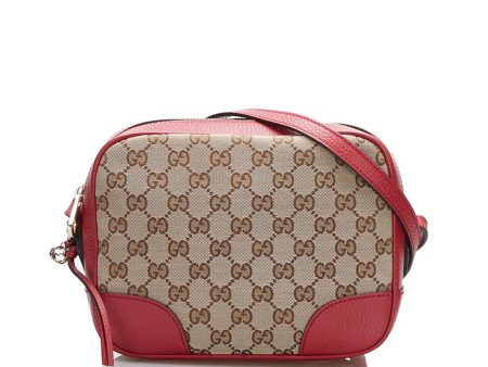 Gucci GG Canvas Shoulder Bag 449413 Brown Red Leather Ladies Gucci Online