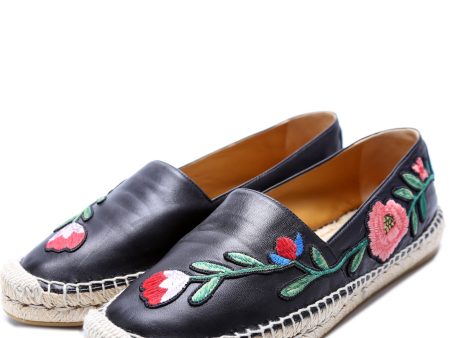 Gucci Flower Embroidered Espadrilles Size 39.5 Online Sale