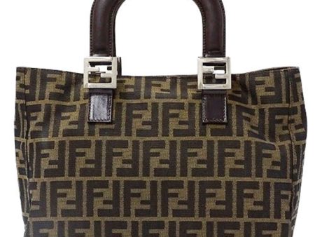 FENDI Bag Ladies Handbag Zucca Canvas Brown Khaki 26329 Compact Online Hot Sale