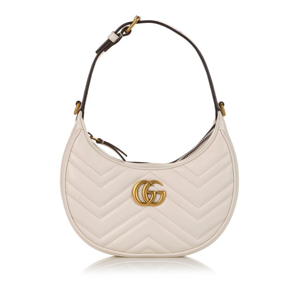 Gucci GG Marmont Half Moon Shaped Matelasse Leather Satchel For Cheap