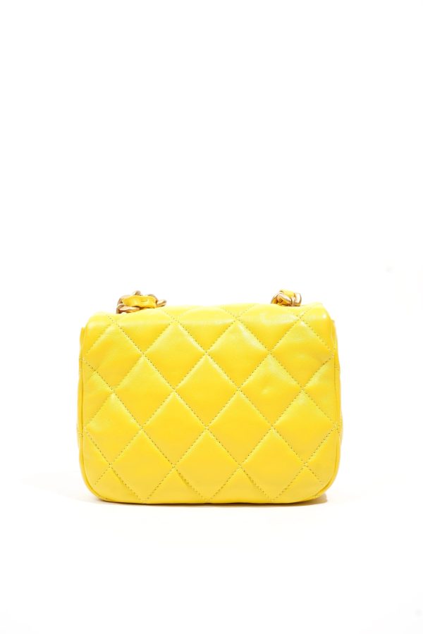 CHANEL Candy Chain CC Yellow Mini Square Flap Bag For Cheap