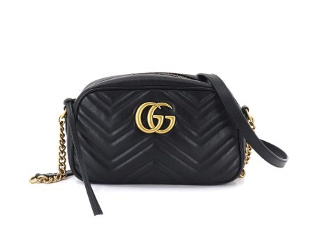 Gucci GG Marmont Quilted Small Chain Shoulder Bag Leather Black 447632 Supply