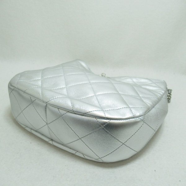 CHANEL Shoulder Bag Silver Lambskin  AS3153 Sale