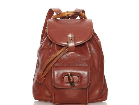 Gucci Bamboo Drawstring Leather Backpack For Cheap