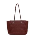 Chanel Large Duo Tote Bag Burgundy Calfskin Ruthenium Hardware Online now