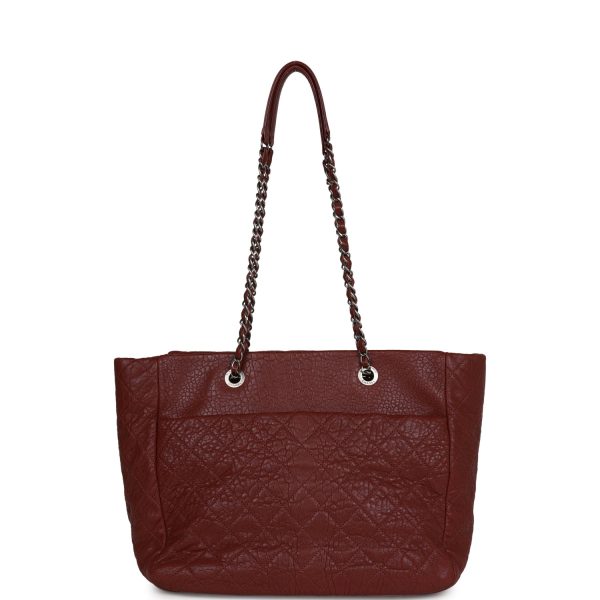 Chanel Large Duo Tote Bag Burgundy Calfskin Ruthenium Hardware Online now