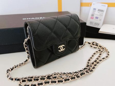 Chanel mini wallet on chain caviar Leather Discount