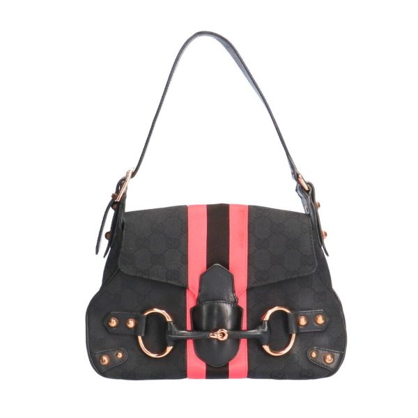 Gucci GG Horsebit Webbing Shoulder Bag Ladies Online Sale