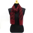 FENDI Silk Scarf Muffler Rectangular Red x Wine Stripe Pattern  Women s Hot on Sale