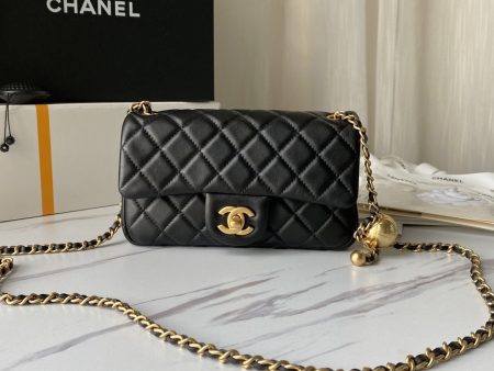 Chanel Flap Bag Lambskin Quilted Mini Rectangular Flap black Fashion